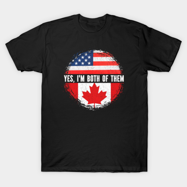 Half American Half Canadian Usa Flag Canada Heritage Half American Half Canadian T Shirt